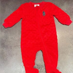 Superstar Baby Red One Piece with Embroidered Tree Design